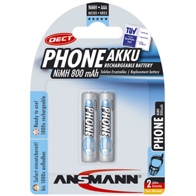 Ansmann NiMH maxE DECT blue, Micro AAA, 800 mAh 5035332