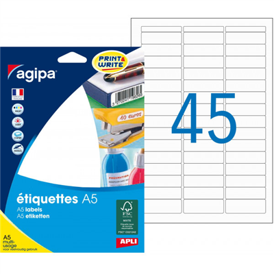agipa Etiquette universelle 12,8 x 38 mm blanc