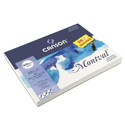 CANSON Bloc de papier aquarelle Montval A3 100 feuilles