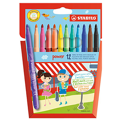 STABILO Feutre power rond étui en carton de 12