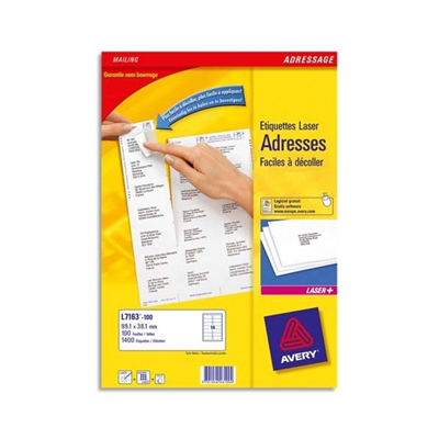 AVERY Etiquette d'adresse, 99,1 x 38,1 mm, blanc