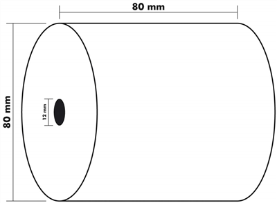 Exacompta Bobine Thermique 80 x 80 x 12mm par 3 Papier Blanc 56180