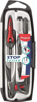 Maped Coffret compas Stop System, set de 5 pièces, gris