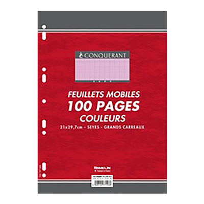 CONQUERANT SEPT Feuillets mobiles en couleur seyèsé rose