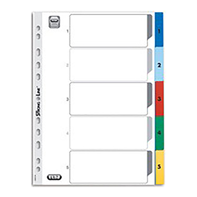 Oxford Intercalaires en plastique chiffres A4+ gris PP