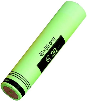 RESKAL Tube à monnaie pour pièce Euro, papier, 40 x 0, 50 EUR