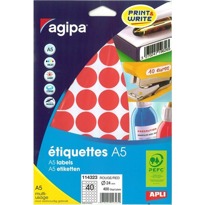 agipa Pastille de couleur diamètre : 24 mm rond rouge