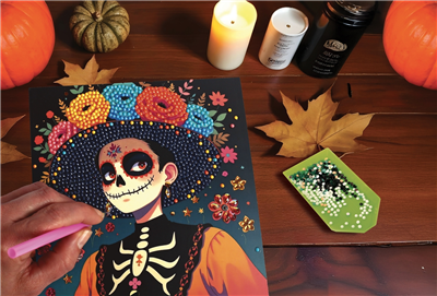Graine créative Cartes à strasser Dia de los muertos