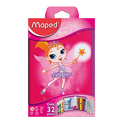 Maped Trousse Fairy en polyester rose garni