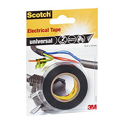 Scotch Ruban isolant universel 15 mm x 10 mm noir