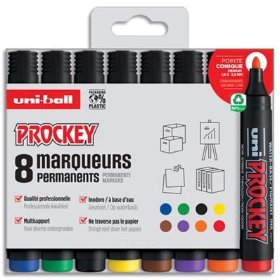 uni-ball Marqueur permanent PROCKEY PM122/8 PF set de 8