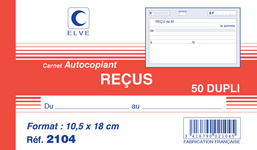 Elve Manifold "Reçus", 105 x 180 mm, dupli, Réf 2104