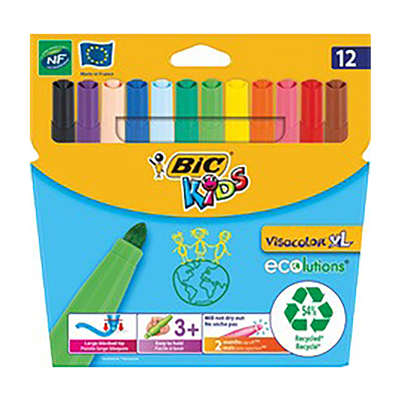 BIC KIDS Feutre Visacolor XL ecolutions étui carton de 12