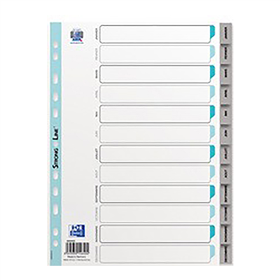 Oxford Intercalaires mensuels Janvier-Décembre A4