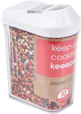 keeeper Boîte verseuse "paola", 0, 25 L, blanc / transparent