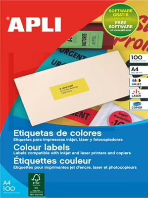 agipa Etiquette d'adresse 70 x 35 mm vert fluo