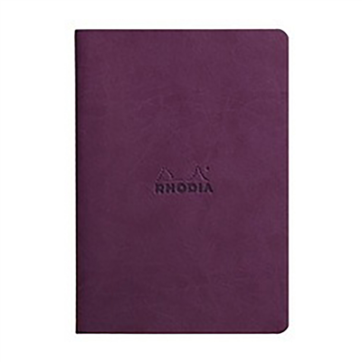 RHODIA Carnet piqure textile RHODIARAMA A5 ligné violet