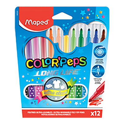 Maped Feutre COLOR'PEPS étui carton de 12 largeur de tracé