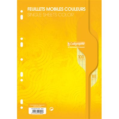 Calligraphe Feuillets mobiles A4 100P seyes 80G jaune 7964