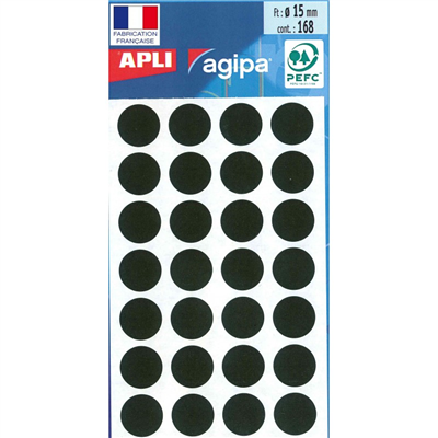 agipa APLI Pastille de signalisation diamètre : 15 mm noir