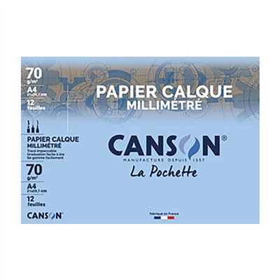 Canson Papier calque millimétré, A4, 70/75 g/m2 C200017155