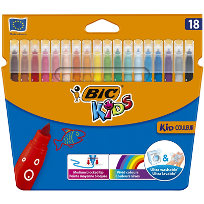 BIC KIDS Feutre Kid Couleur medium étui en carton de 18