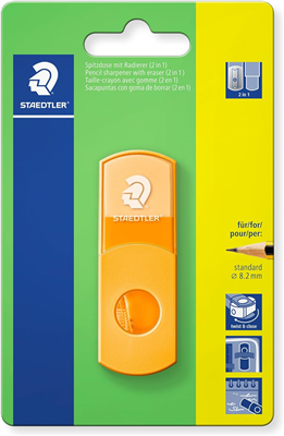 STAEDTLER Combi gomme - taille-crayon 511 SE, orange fluo