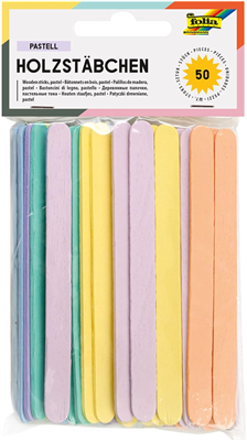 folia Bâtonnets en bois "Pastel", longueur : 114 mm, pastel