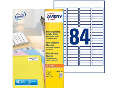 AVERY Mini étiquette d'adresse laser 46 x 11,1 mm blanc