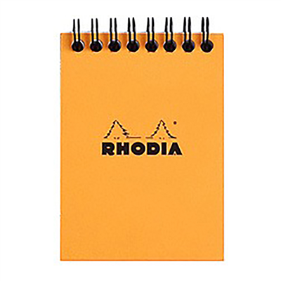 RHODIA Bloc spiralé format A7 quadrillé 5x5 orange