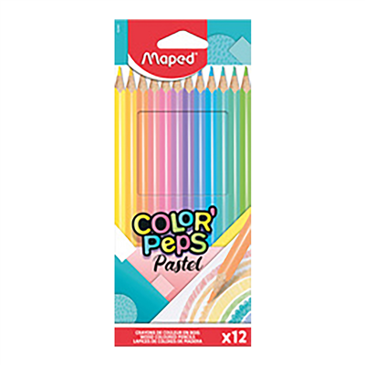 MAPED Crayon de couleur COLOR'PEPS Pastel étui carton de 12