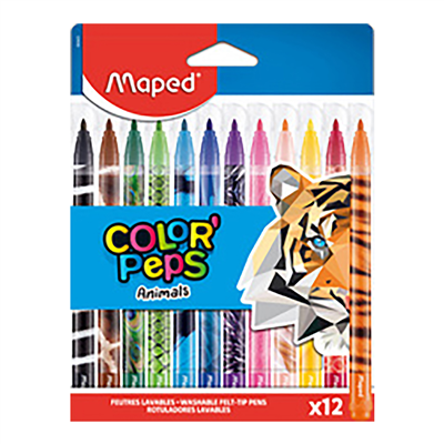 Maped Feutre COLOR'PEPS Animals étui carton de 12