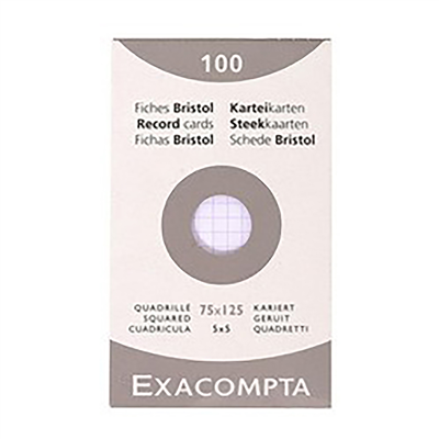 EXACOMPTA Fiches bristol 75 x 125 mm quadrillé blanc