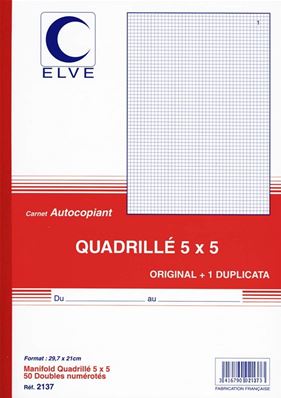 Elve Manifold quadrillé (5/5), 210 x 297 mm, dupli 2137