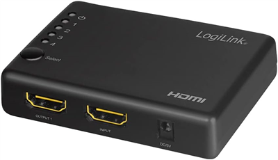 LogiLink Distributeur HDMI 4K/30 Hz, fin, 4 ports, noir