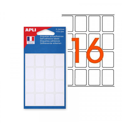 agipa APLI Etiquette multi-usage 16 x 22 mm blanc