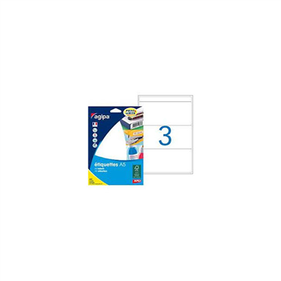 agipa Etiquette universelle 64 x 133 mm blanc