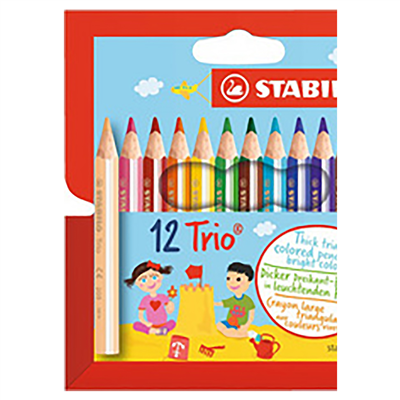 STABILO Crayon de couleur triangulaire Trio épais court