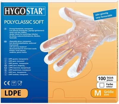 HYGOSTAR Gant LDPE POLYCLASSIC SOFT, M, transparent