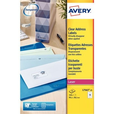 AVERY Etiquette d'adresse 99,1 x 38,1 mm transparent