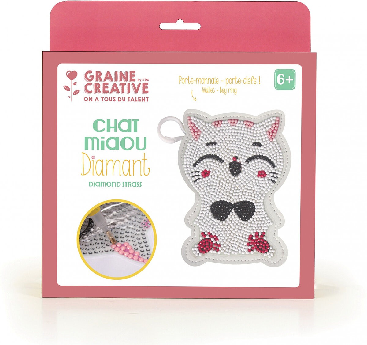 Kit mosaïque diamant porte-monnaie Graine Creative - Chat