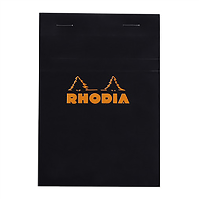 RHODIA Bloc agrafé No. 13 format A6 quadrillé 5x5 noir