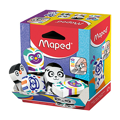 Maped Gomme en plastique ERGO FUN couleurs assorties