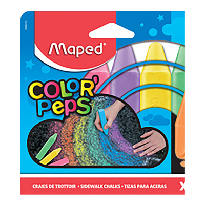 Maped Craie de trottoir COLOR'PEPS étui de 6 en carton