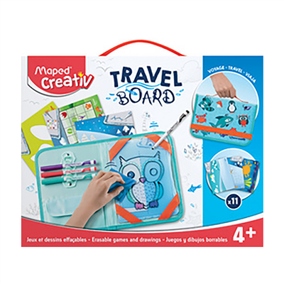 Maped Creativ Kit de dessin voyage TRAVEL BOARD 19 piéces