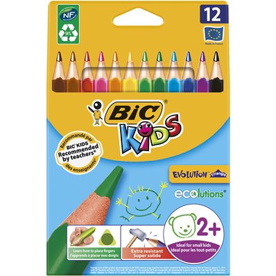 BIC KIDS Crayons de couleur triangulaires Evolution Triangle