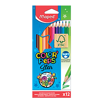 MAPED Crayon de couleur COLOR'PEPS Star étui carton de 12