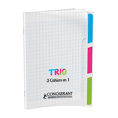 CONQUERANT CLASSIQUE Cahier 3 en 1 170 x 220 mm seyès