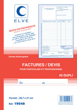 ELVE Manifold Facturier : auto-entrepreneurs 40 feuillets