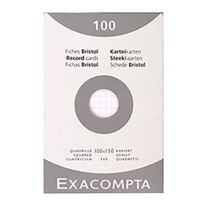 EXACOMPTA Fiches bristol 100 x 150 mm uni blanc